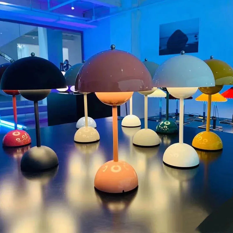LumiGlow - Stijlvolle Accu Tafellamp in Paddestoelontwerp met Touchfunctionaliteit