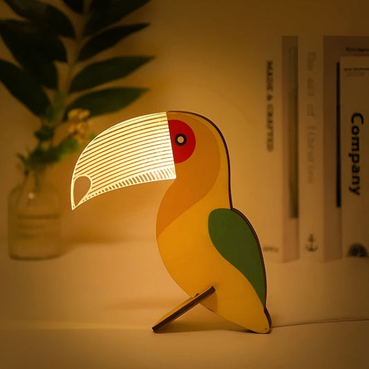 WunderLicht - Dierlijk Mooie Tafellamp van Hout en Acrylaat