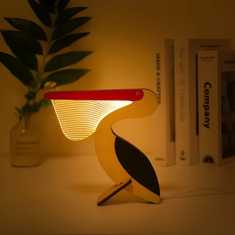WunderLicht - Dierlijk Mooie Tafellamp van Hout en Acrylaat