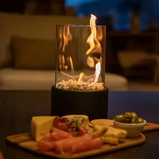 LumaFire - Elegante tafelfeuerplaats met metalen basis