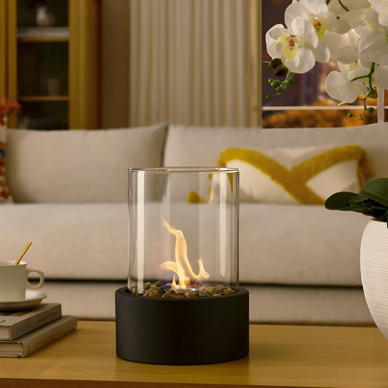 LumaFire - Elegante tafelfeuerplaats met metalen basis