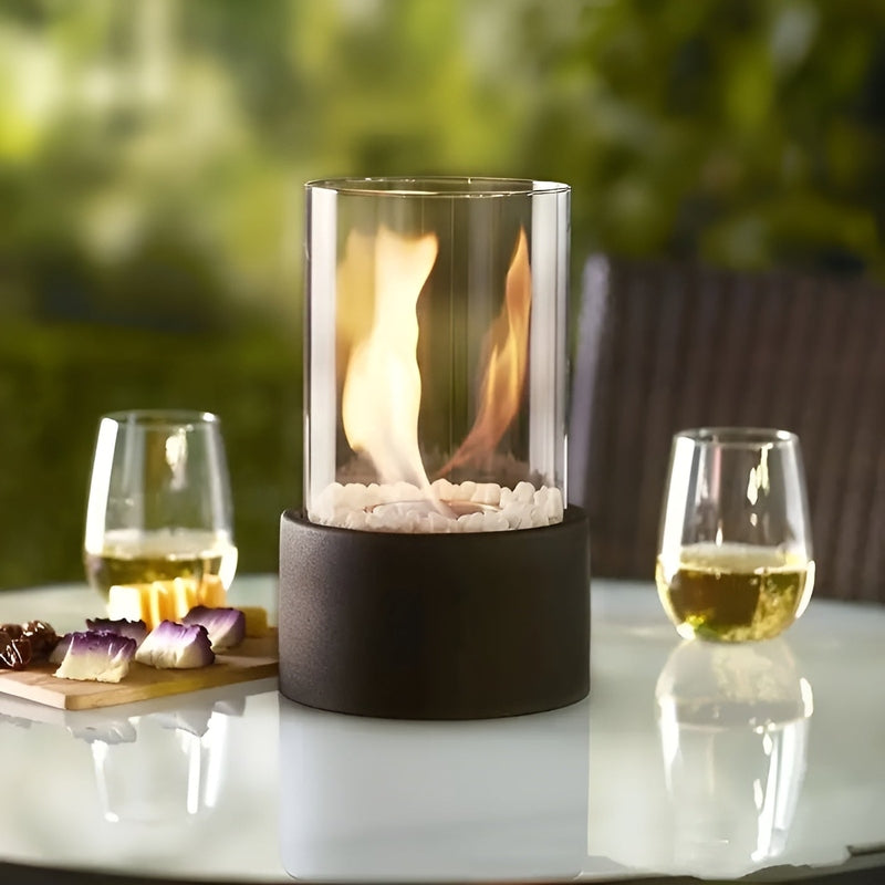 LumaFire - Elegante tafelfeuerplaats met metalen basis