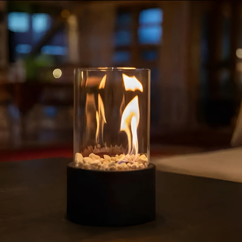 LumaFire - Elegante tafelfeuerplaats met metalen basis