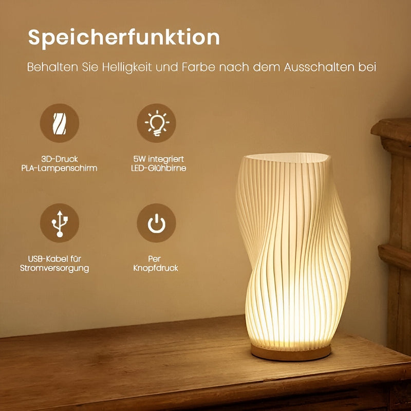 LuxeLight - Crèmekleurige 3D-Wandlamp met Moderne Metalen Voet