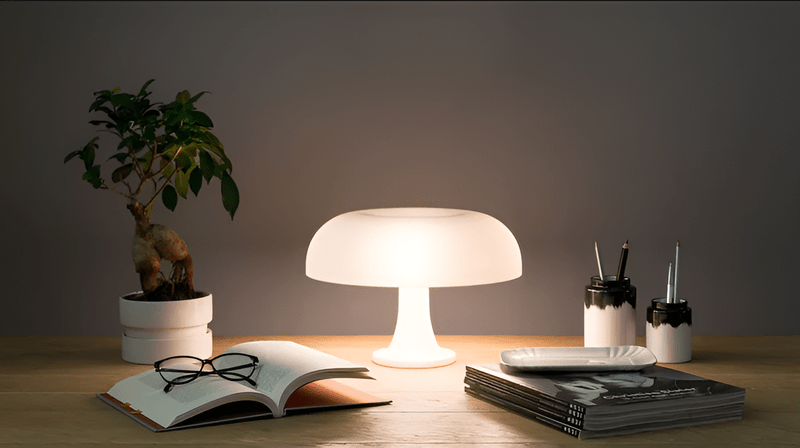 Glanzlicht - Stijlvolle Vintage LED-tafellamp in paddenstoelontwerp