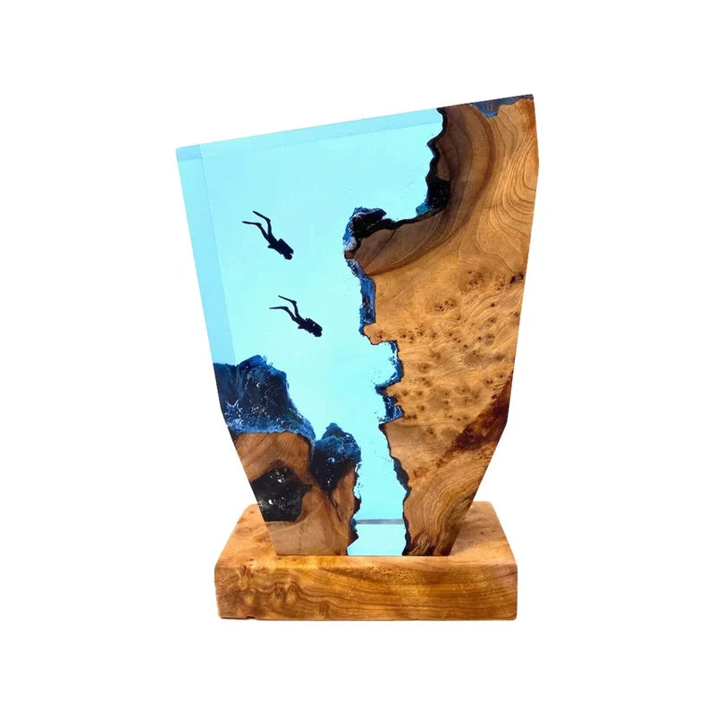 OceanGlow USB Oplaadbare Epoxyhars Tafel lamp - Grotten Decoratie