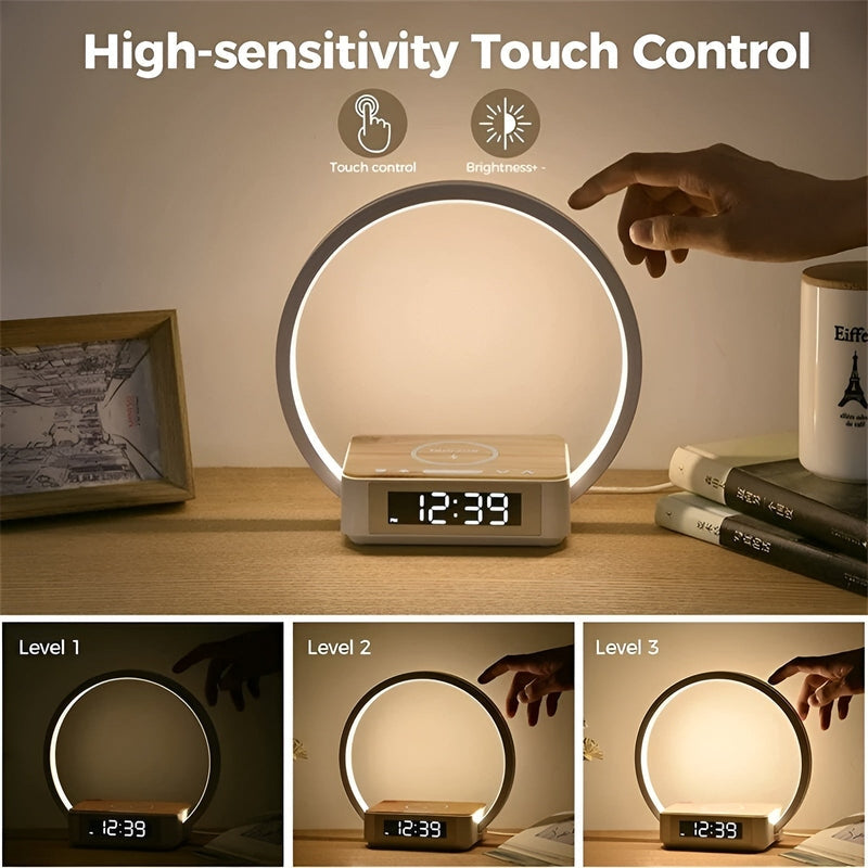 Slimme LED-lamp met Draadloze Oplaadfunctie en Wecker | BrightGlow