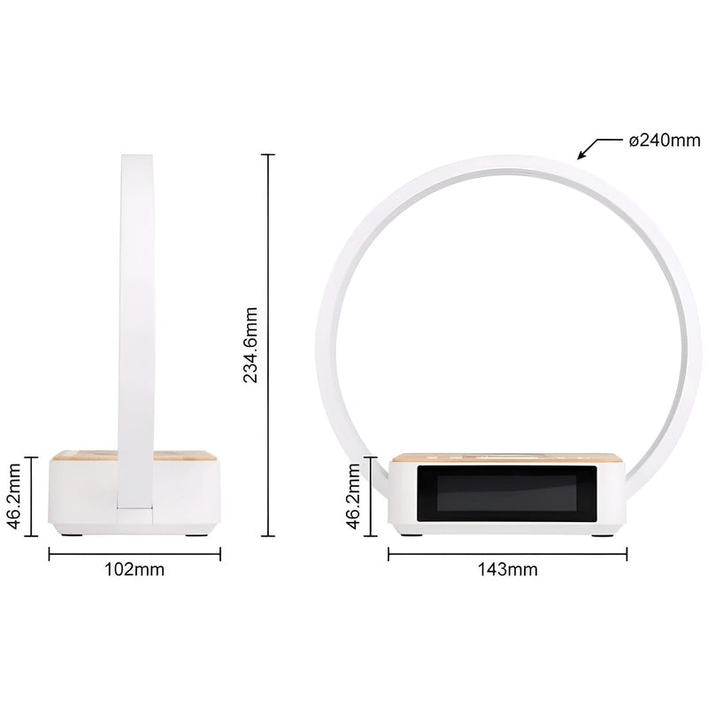 Slimme LED-lamp met Draadloze Oplaadfunctie en Wecker | BrightGlow