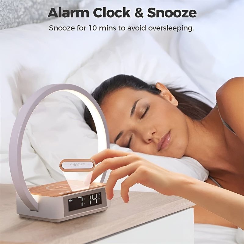 Slimme LED-lamp met Draadloze Oplaadfunctie en Wecker | BrightGlow