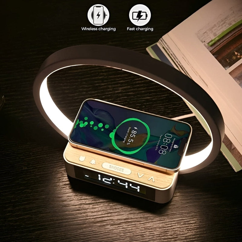 Slimme LED-lamp met Draadloze Oplaadfunctie en Wecker | BrightGlow