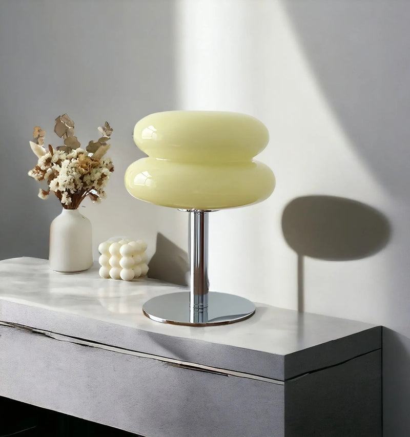 LumiGlow - Stijlvolle Macaron Tafellicht van Glas voor uw Huis