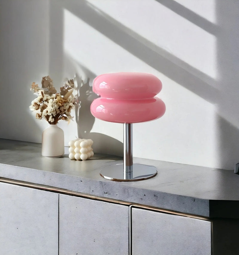 LumiGlow - Stijlvolle Macaron Tafellicht van Glas voor uw Huis
