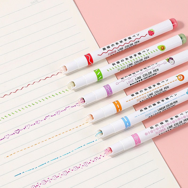 RollerPen™️ 6 Verschillende Krommingen Vormen Tip Stiften (6 stuks)