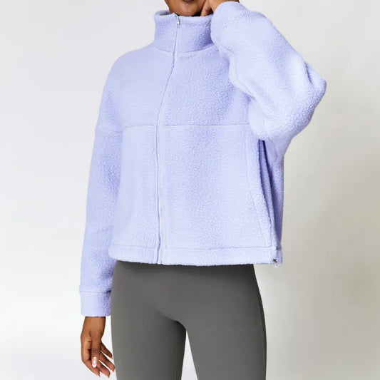 Dames Winter Polar Fleece Jas – Warme Casual Outdoor Fitnessjas