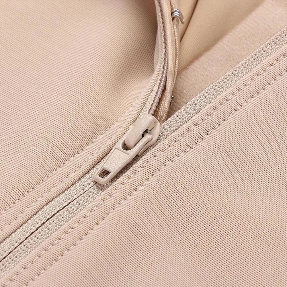 Stretch Mesh Shapewear Broek met Rits – Versteviging voor Buik, Billen en Borst