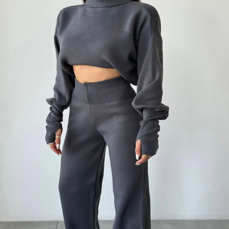 Herfst & Winter Coltrui Losse Lange Mouwen Top en Casual Broek Set