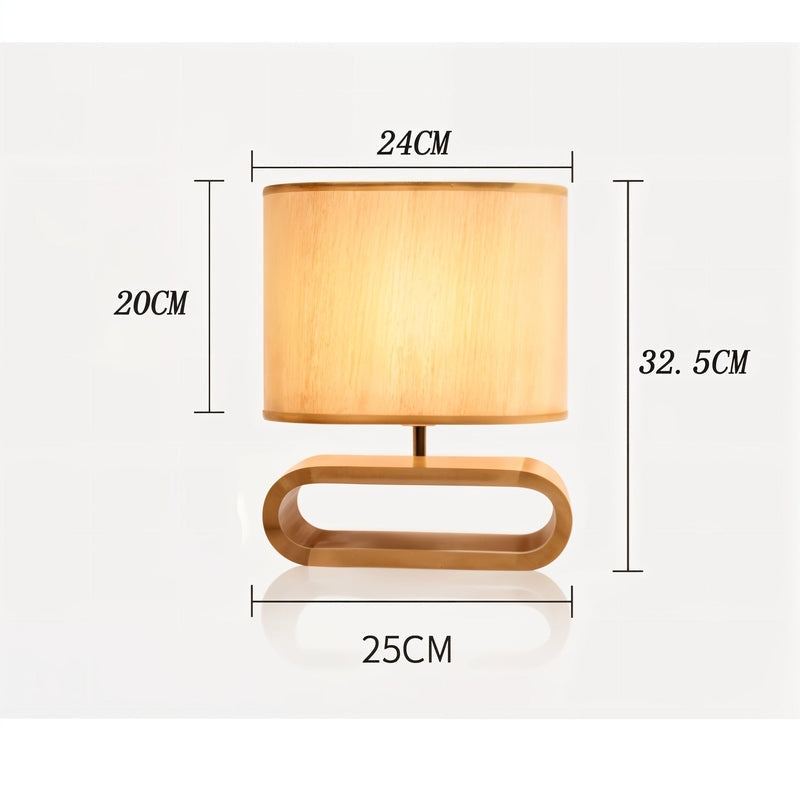 Ecolight - Rustieke Tafel lamp Hout, Rond voor Gezellige Ruimtes